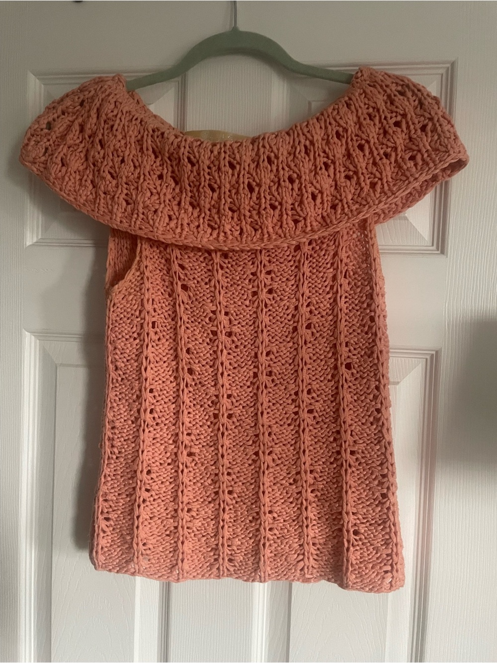 Women’s Off-the-Shoulder Peach Knit Sweater Top